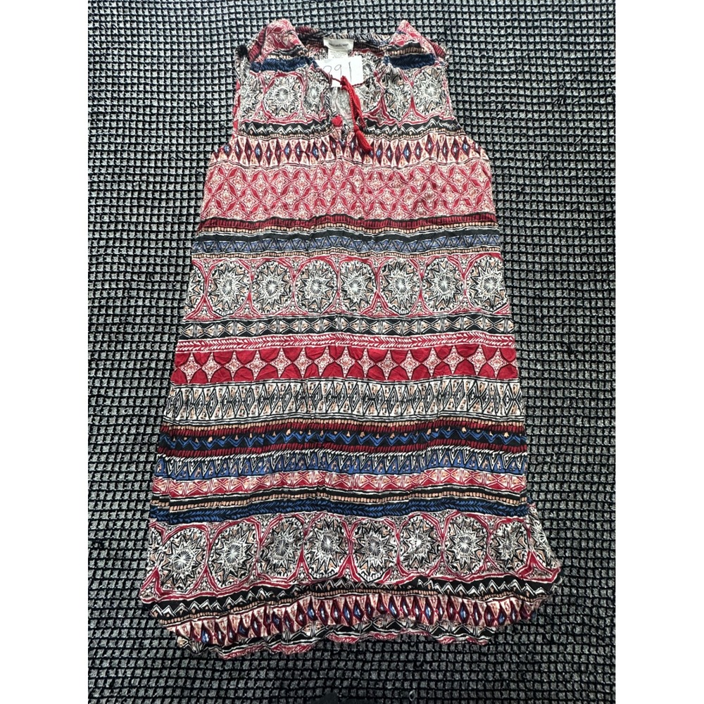 Beachlunchlounge Dress Womens XL Red Boho‎ Geometric Rayon Sleeveless